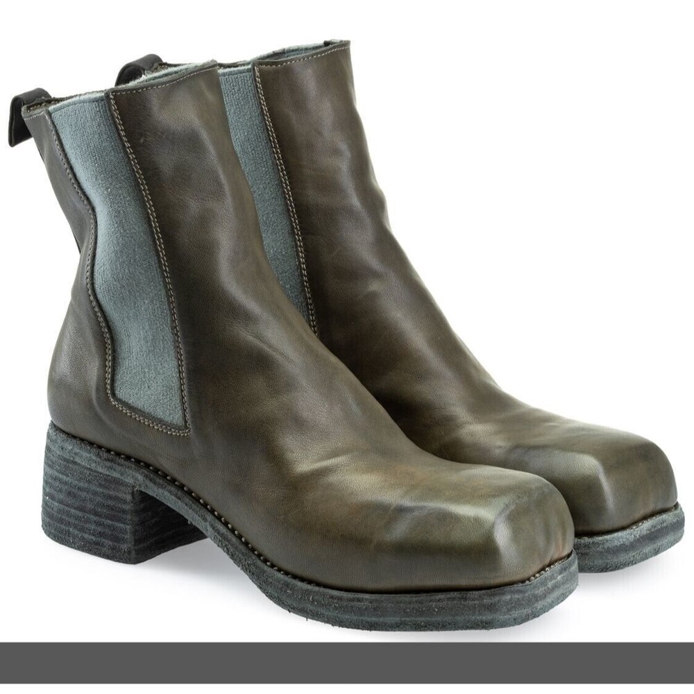 Guidi 9086E Women's Leather Chelsea Ankle Boots Green Size 36 / US 6 - Italy